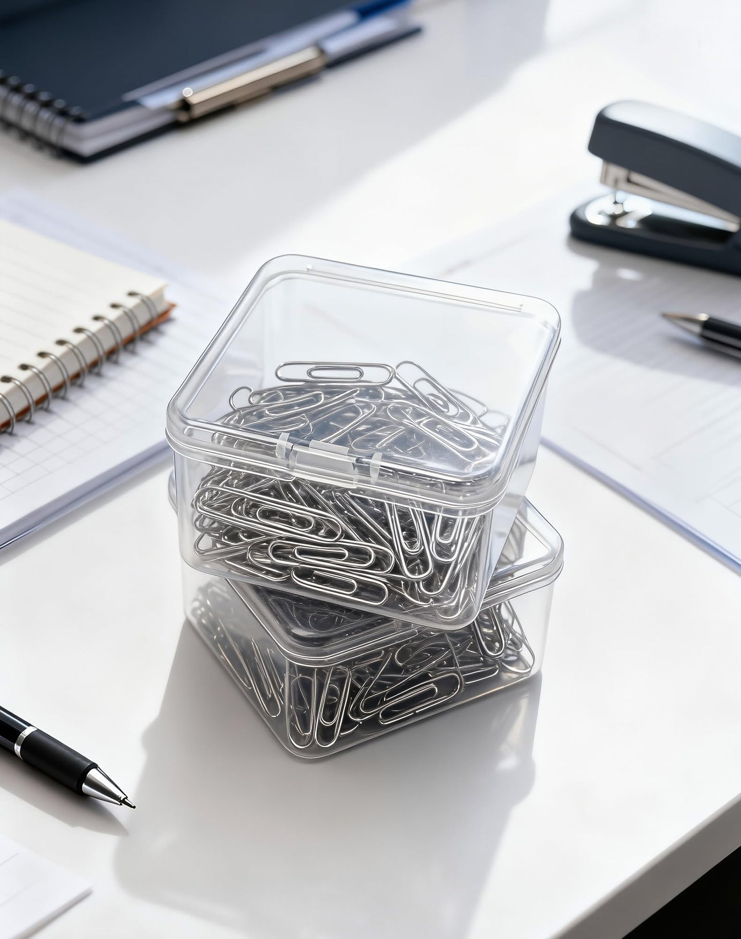LJY Clear Square Plastic Boxes, 60 Pack, 6.5 x 6.5 x 3.5 cm