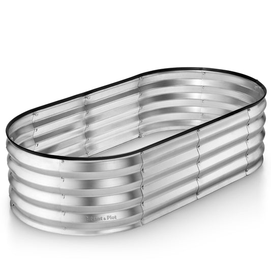 Galvanized Metal Raised Garden Bed for Outdoor Gardening 4?2?1 ft // Easy-to-Assemble Garden Bed Kit for Vegetables and Plants // Sturdy Steel Raised