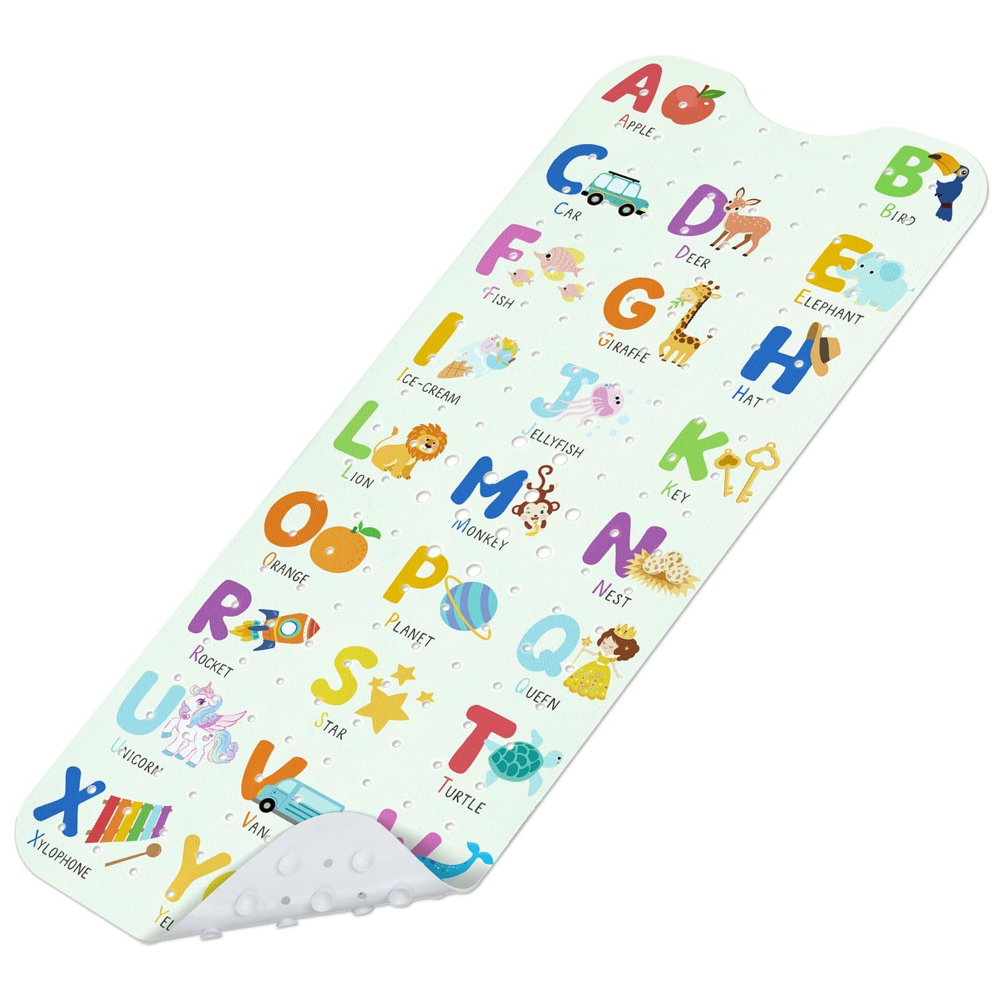 omedecal Baby Bath Mat Non Slip for Tub, 100 * 40cm, Alphabet
