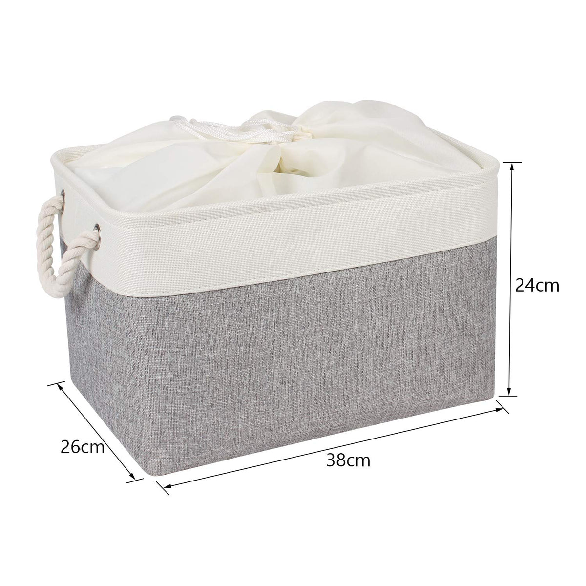 Univivi Storage Basket for Shelves 15in Fabric Storage Boxes Grey, Set of 3