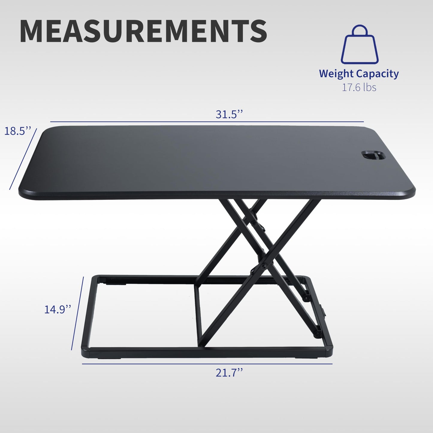 VIVO Ultra-Slim 81cm Single Top Height Adjustable Standing Desk Riser, Compact Sit Stand Desktop Converter for Monitor or Laptop, Black, DESK-V032J
