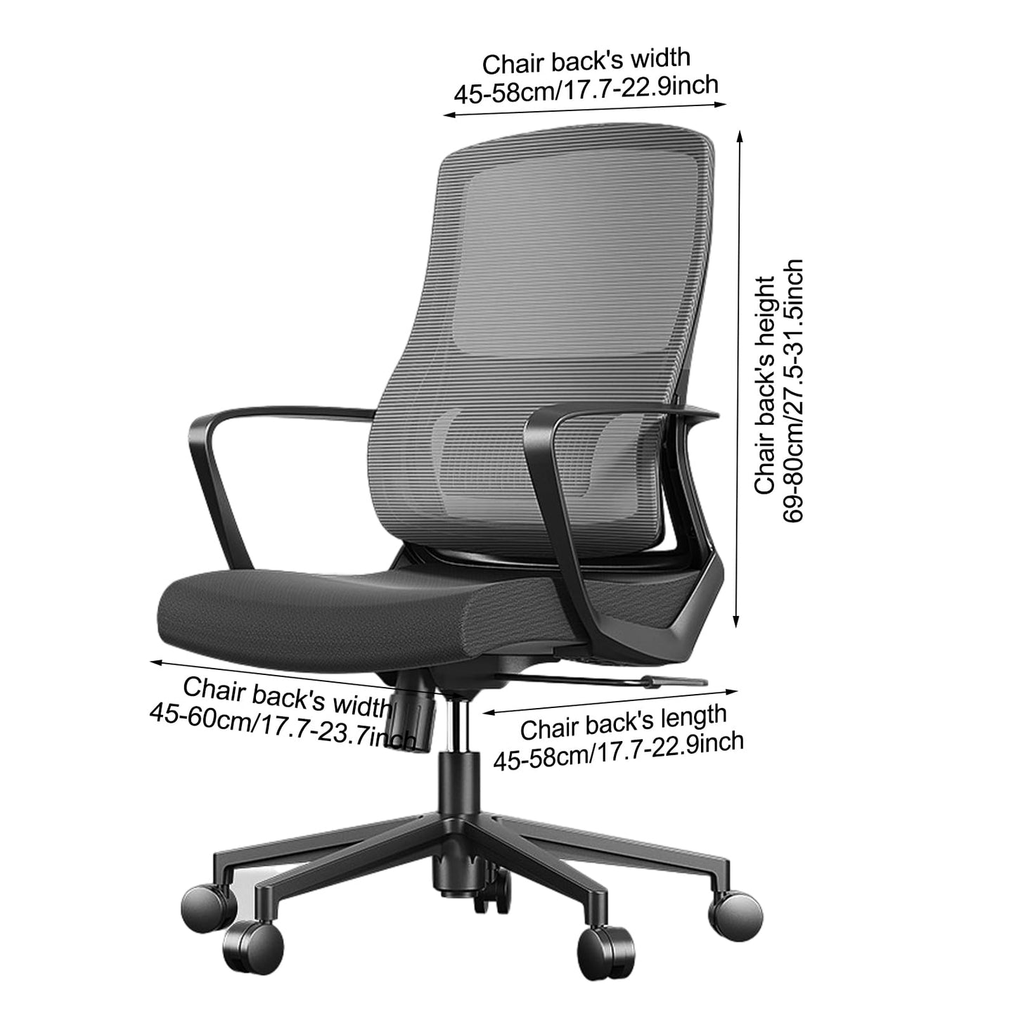 Catime Computer Office Chair Cover, Polar Fleece Stretch Large Chair Slipcover, Full Wrap Elastic Seat Covers