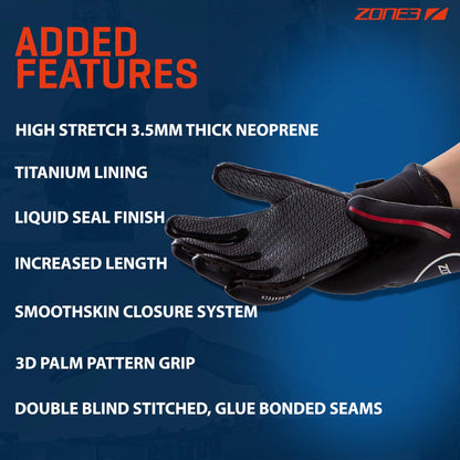 ZONE3 NEOPRENE HEAT TECH GLOVES S