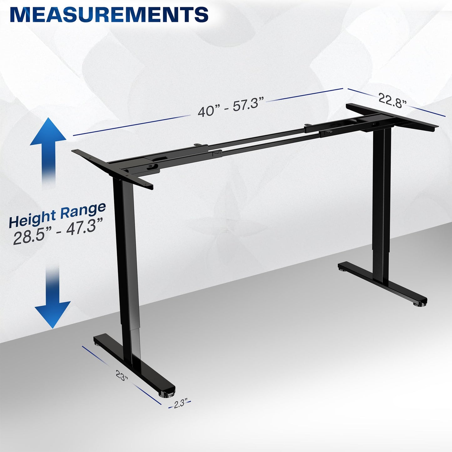 VIVO Electric Stand Up Desk Frame, DIY Workstation, Frame Only, Dual Motor Ergonomic Standing Height Adjustable Base with Memory Controller, Black