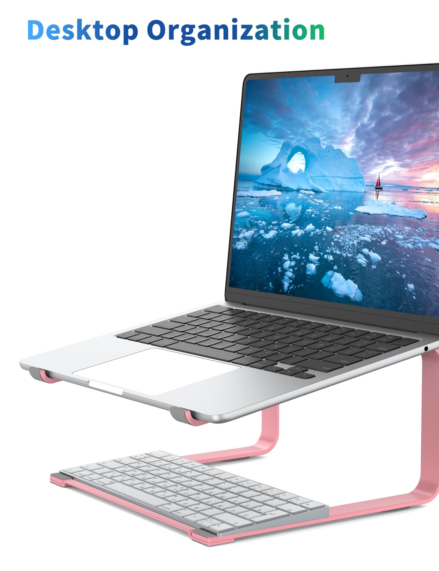 SOUNDANCE Laptop Stand for Desk, Metal Computer Riser, Heavy Stable PC Holder, Ergonomic Laptops Elevator for 12 to 17.3 Inches Notebook Computer
