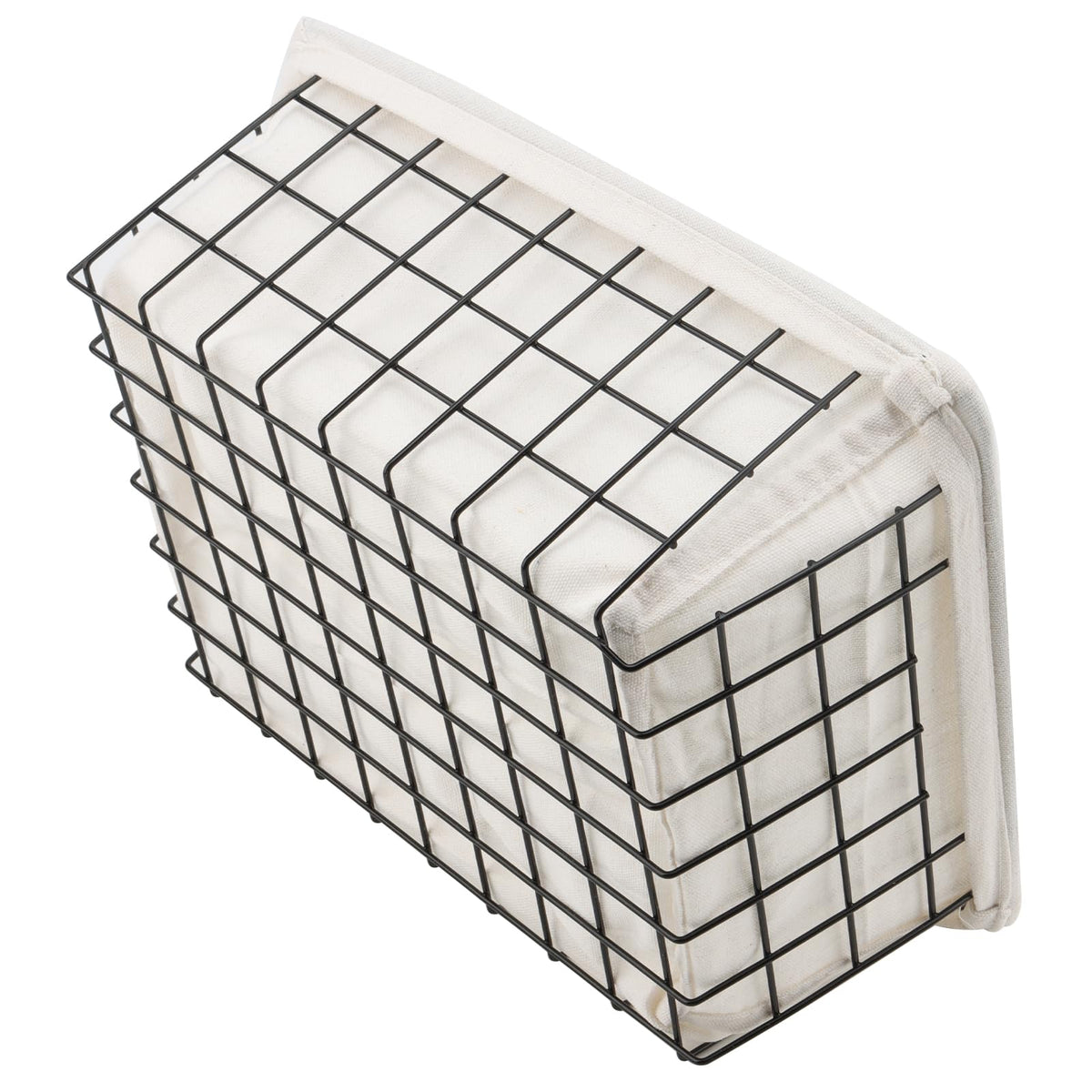 MOUYAT 4 PCS Wire Storage Basket, Stackable Chest Freezer Baskets with Liner, Black Wire Basket Storage Organiser for Kitchen, Pantry, Cabinet