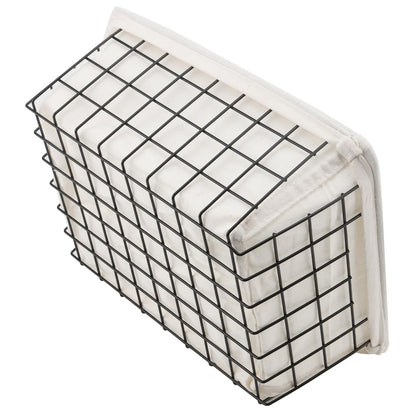 MOUYAT 4 PCS Wire Storage Basket, Stackable Chest Freezer Baskets with Liner, Black Wire Basket Storage Organiser for Kitchen, Pantry, Cabinet