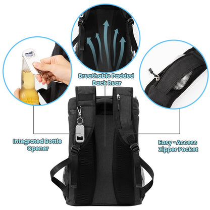PENGDA 30L Cooler Backpack Rucksack - Insulated Cool Bag 39 Can Large Capacity Cool Backpack Waterproof Cooler Bags for Air Travel Camping Hiking