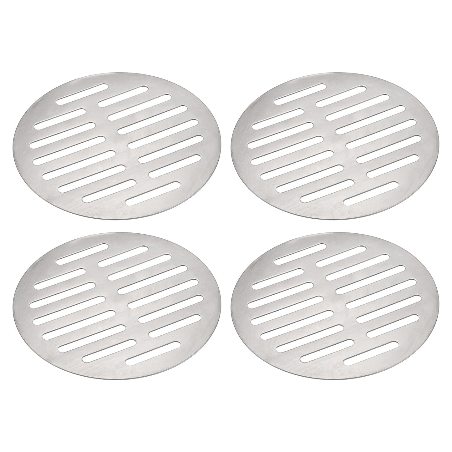sourcing map 4pcs Round Floor Drain Cover, 4.9" Stainless Steel Shower Drain Grate Drain Protection Cover for Furniture Repair Bathroom Kitchen