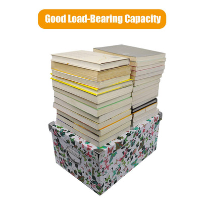 GUOZI Collapsible Storage Box with Lid, Decorative Cardboard File Organizer