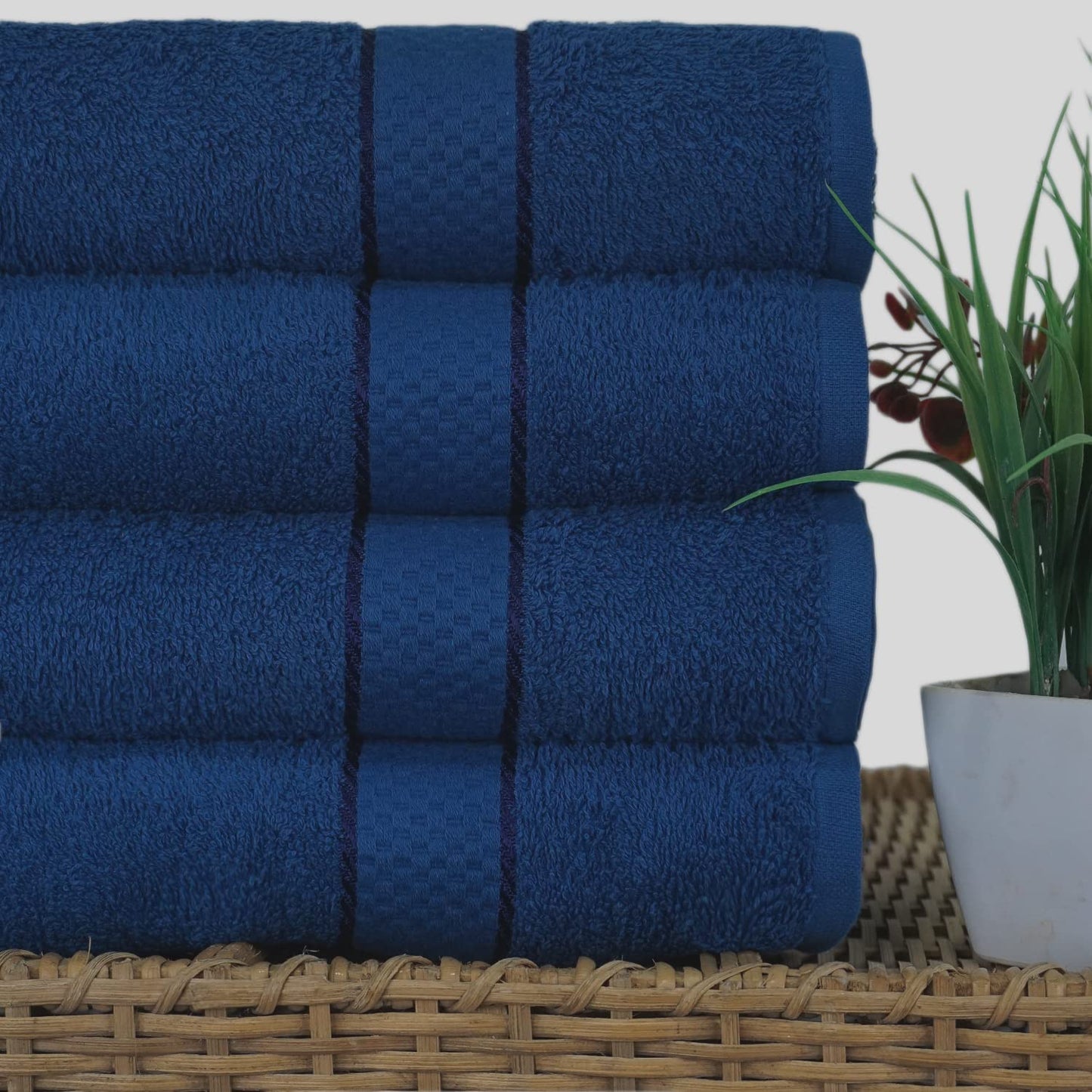 Casabella Luxury Pack Of 4 Bath Sheet 100% Egyptian Cotton Super Soft towel_Royal