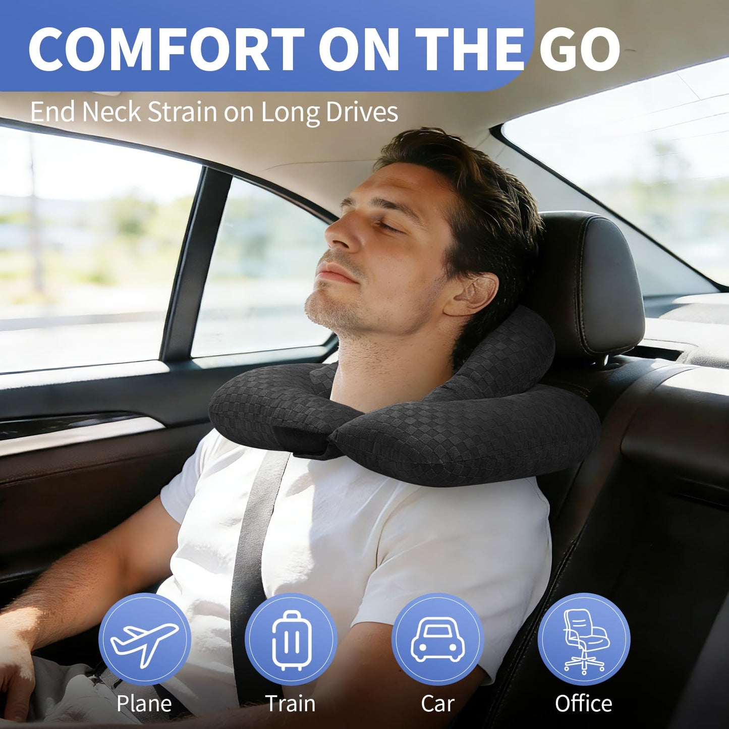 Nockovi Back Sleeping Training Neck Pillow for Office, Recliner & Car