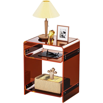 solaround Acrylic Side Table, 40 x 30 x 50 cm, Dark Brown