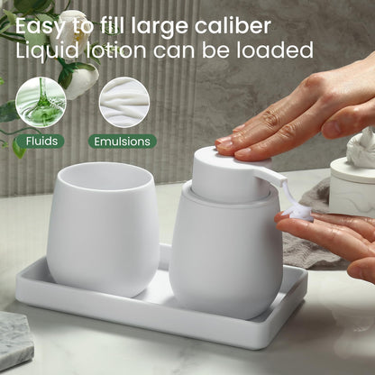 White Bathroom Accessories Set, Modern 3 Pcs Bathroom Essentials