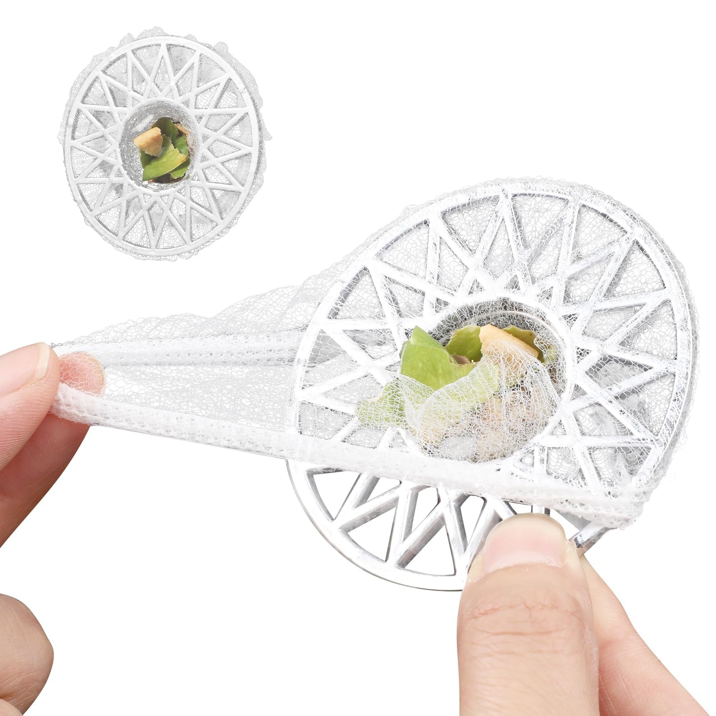 YBEATY 300 PCS Kitchen Disposable Strainer Sink Net Mesh Filter Bag Fits Sink Drain Strainer Scalability Elastic Anti-Clogging Bag for Collecting