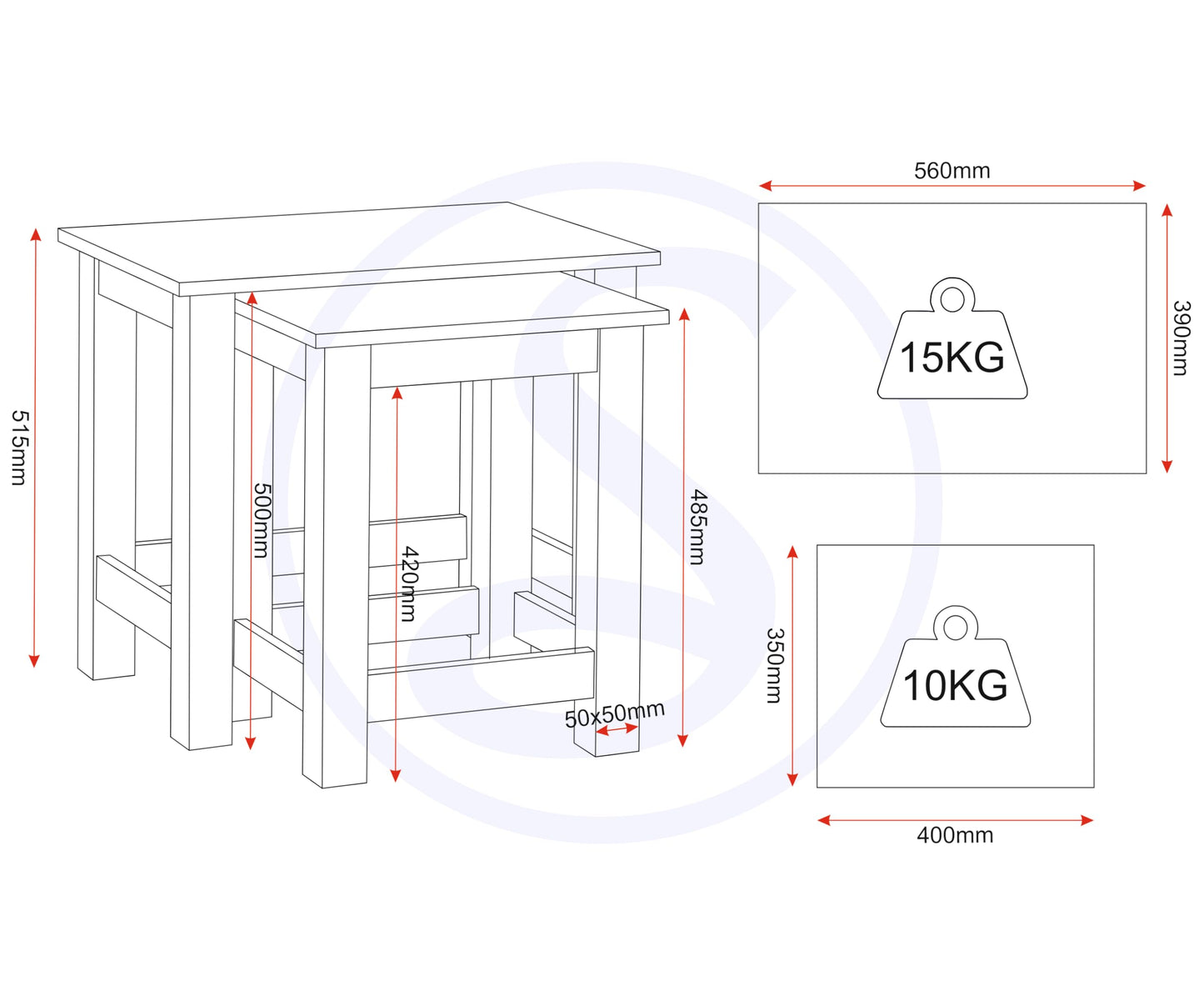 Seconique Tessa Nest Of 2 Tables in Natural Oak Effect