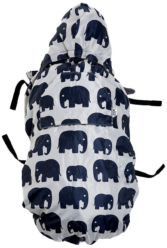 BundleBean - Babywearing All-Weather Waterproof Sling and Baby Carrier Cover (Grey Elephant) - Rain Cover with Fleece Lining, Universal Fit, Fits