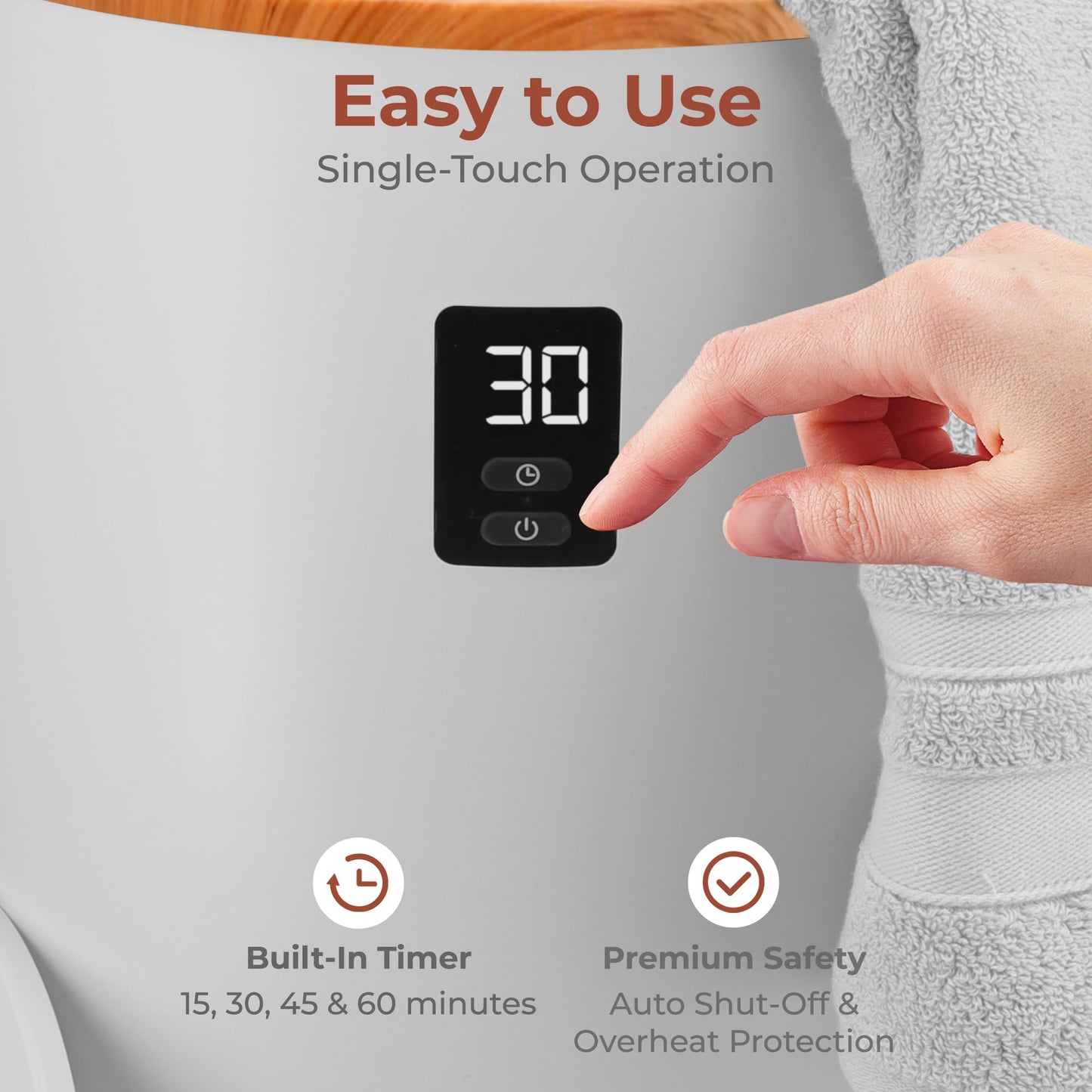 SereneLife Hot Towel Warmer for Bathroom and Spa, Luxury Towel Heater/Dryer Bucket w/Customized Fragrance, Auto Shut Off, LED Display
