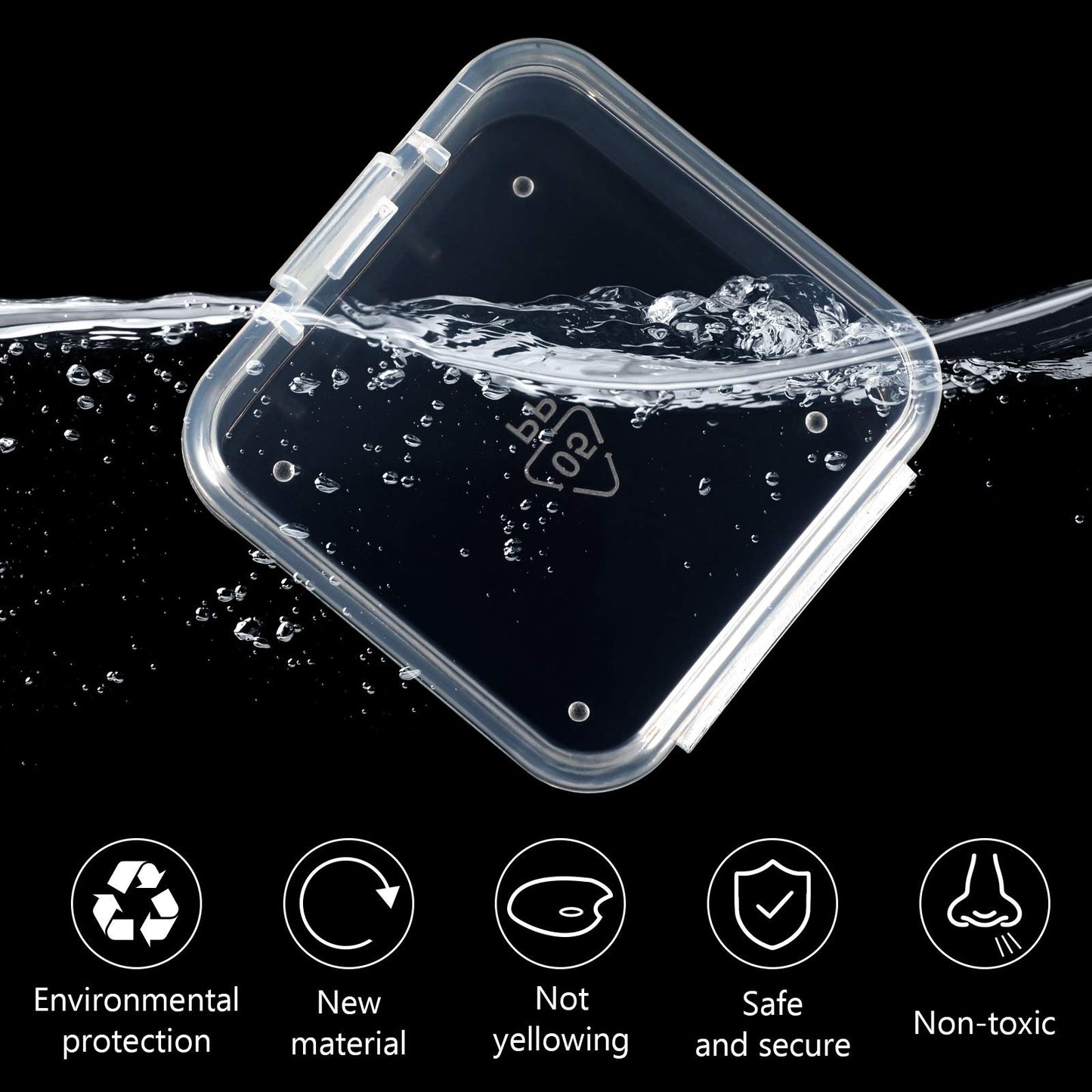 Jetec 6 Pieces Small Clear Plastic Storage Box,1.7 X 1.7 X 0.8 Inch