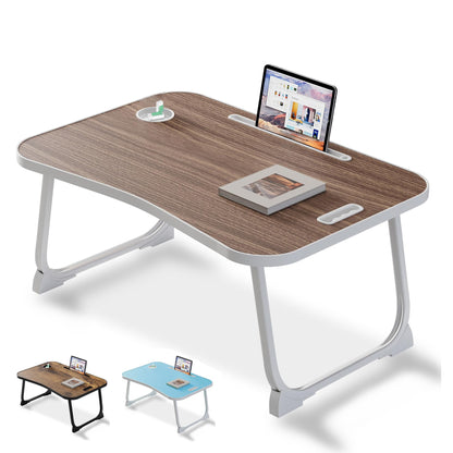 Laptop Bed Desk, Lap Desk Breakfast Tray Table for Home and Office,Eating, Reading, Writing on Bed, Sofa,Laptop Stand for Bed Brown