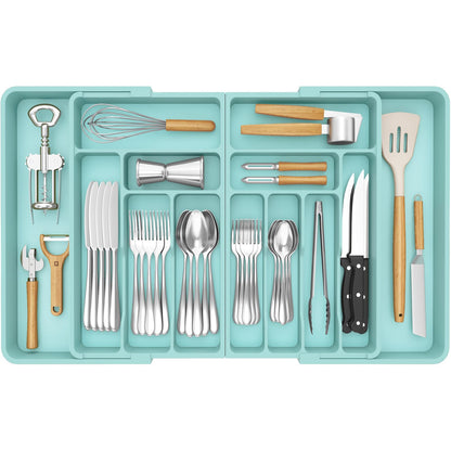 Lifewit Extra Large Cutlery Drawer Organiser, Expandable to 36 Inches Utensil Tray for Kitchen, Adjustable Silverware and Flatware Holder, Compact
