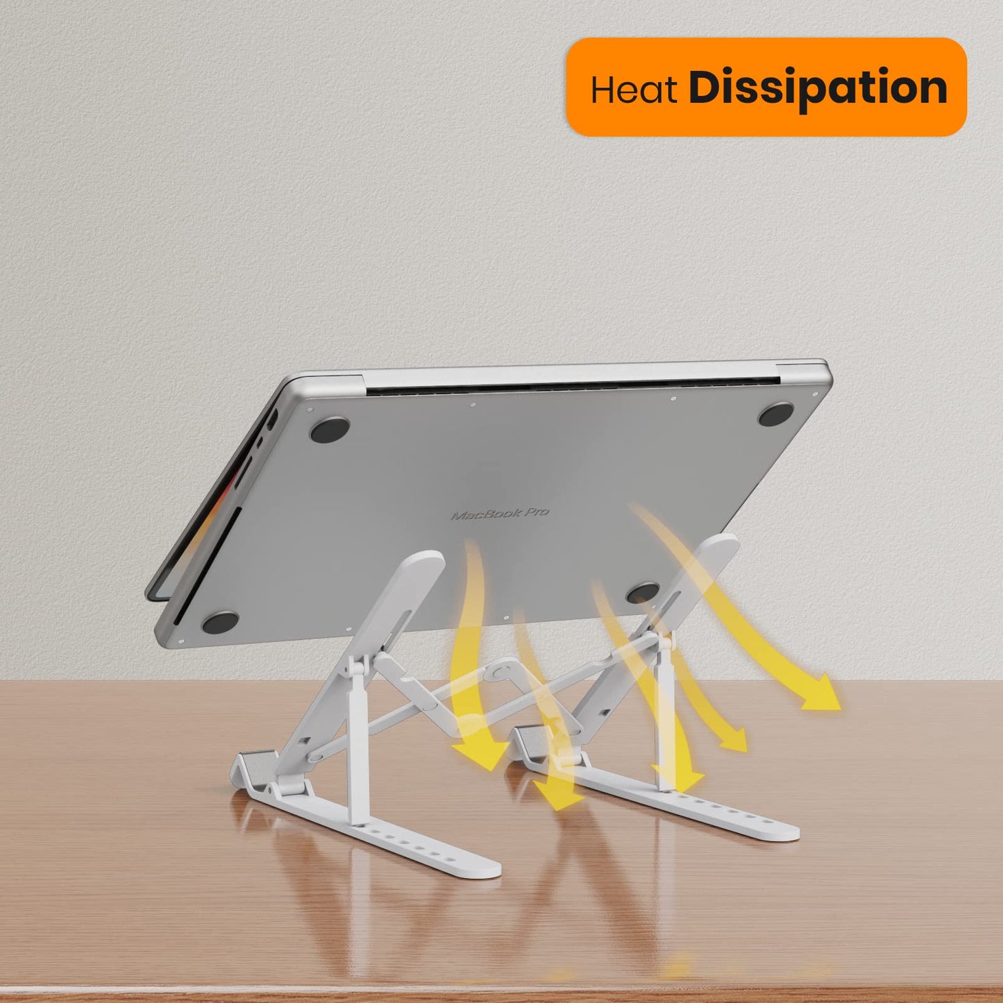Portable Laptop Stand wi/Carry Bag - Klearlook 7-Level Adjustable Laptop Riser, Foldable ABS+Silicone Laptops Holder for Desk