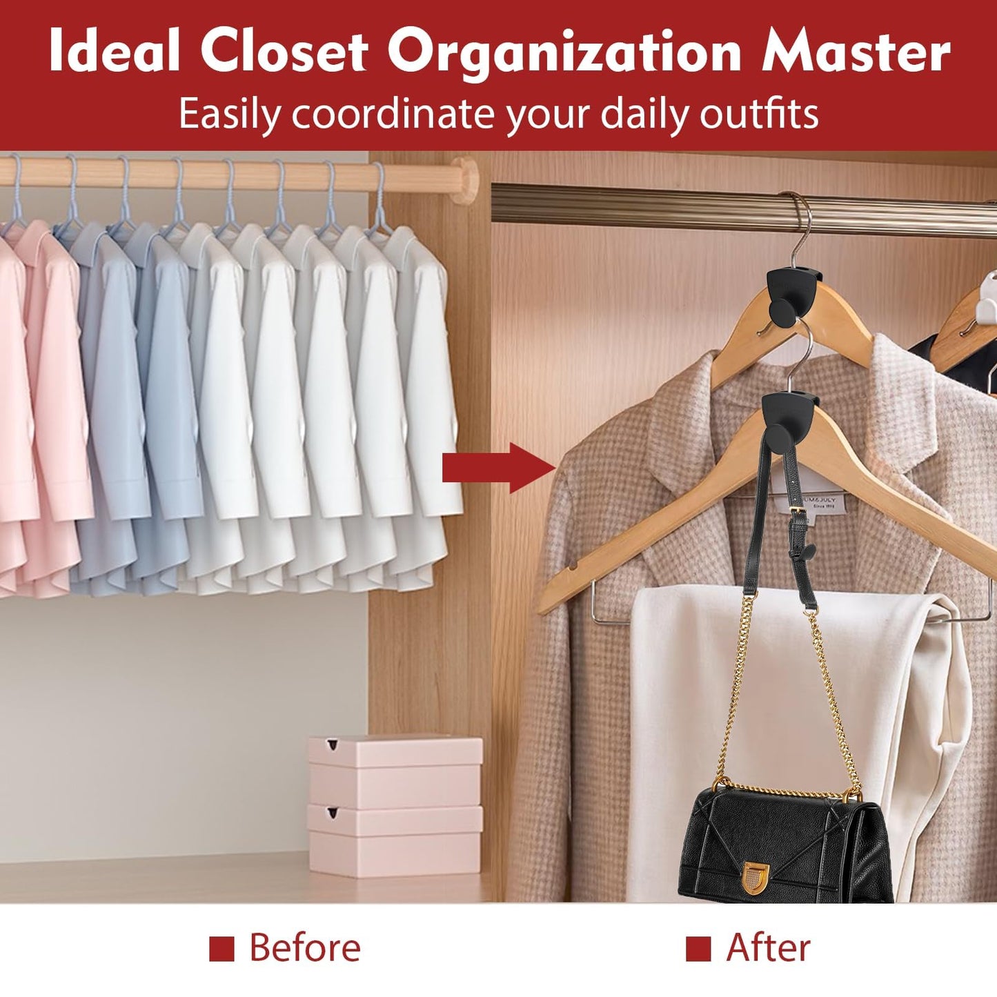 Space Saving Hangers 20Pcs, Upgrade 40Lb(Max) Heavy Duty Hanger Hooks Space Saver for Clothes, Hanger Connector Hooks