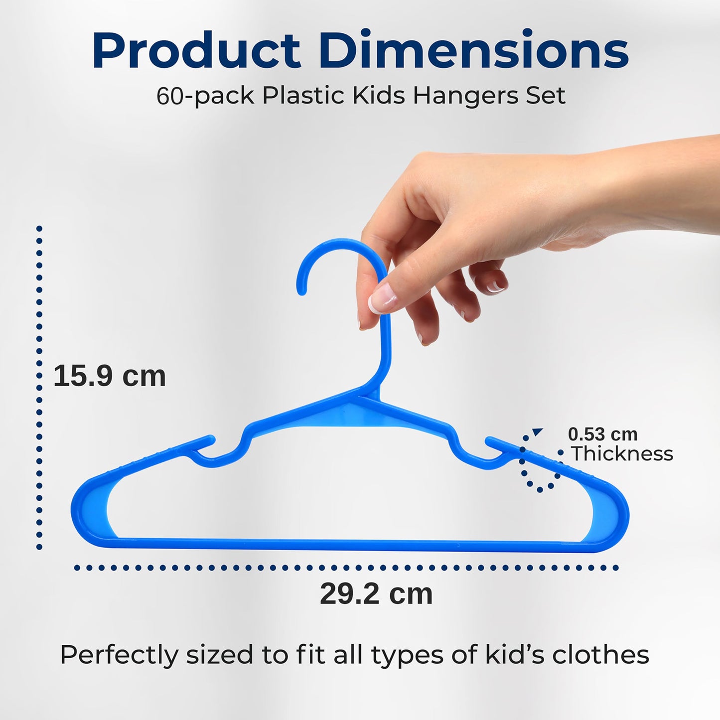 SereneLife 20 Pack Plastic Kids Hangers, Non-Slip for Closet, Space-Saving Thin Design for Infant and Newborn Clothing