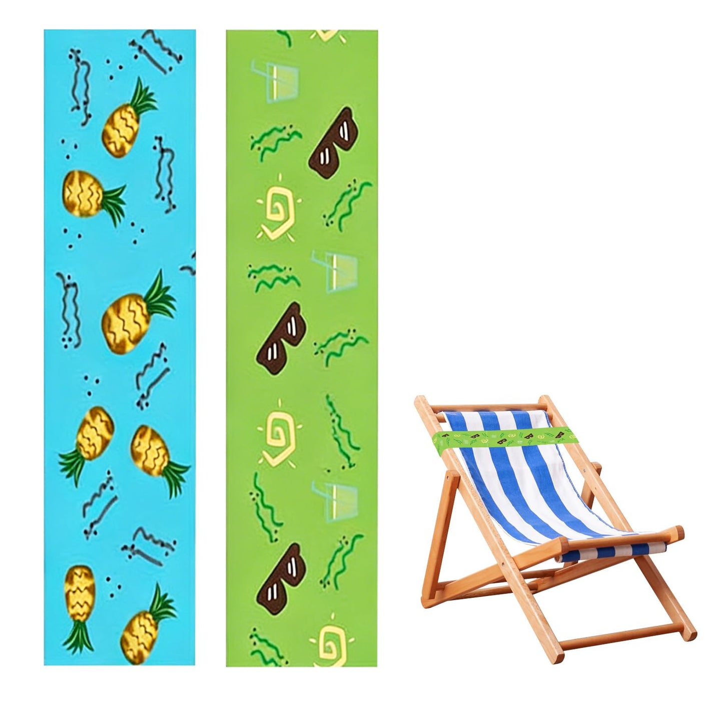 Hedayu Beach Towel Bands Sun Loungers Sunbed Towel Band, 30cm, 2Pcs