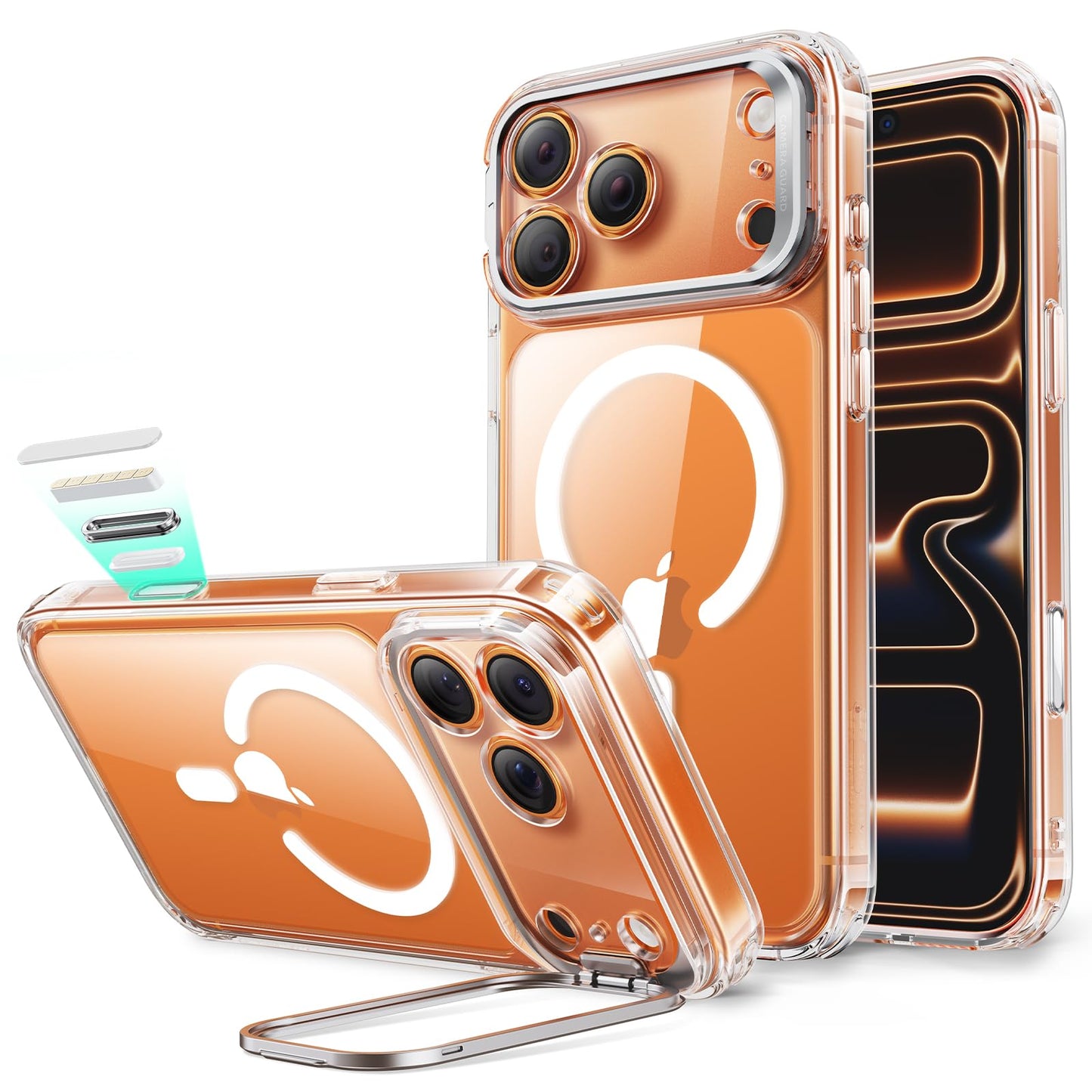 ESR for iPhone 17 Pro Max Case with Stand, Camera Control Cover Compatible with MagSafe, Military-Grade Drop Protection Magnetic Phone Case for iPhone