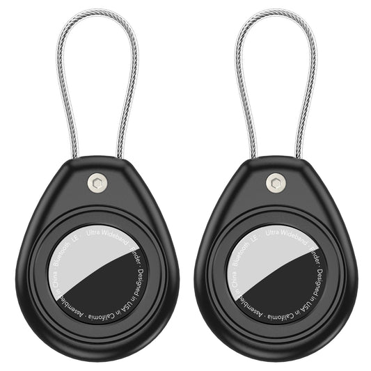 Aimtel 2 Pack Compatible with AirTag Holder Case Keychain for Air Tag Holder-Air Tag Keyring for Apple AirTags, Anti-Lost and Scratch-Resistant