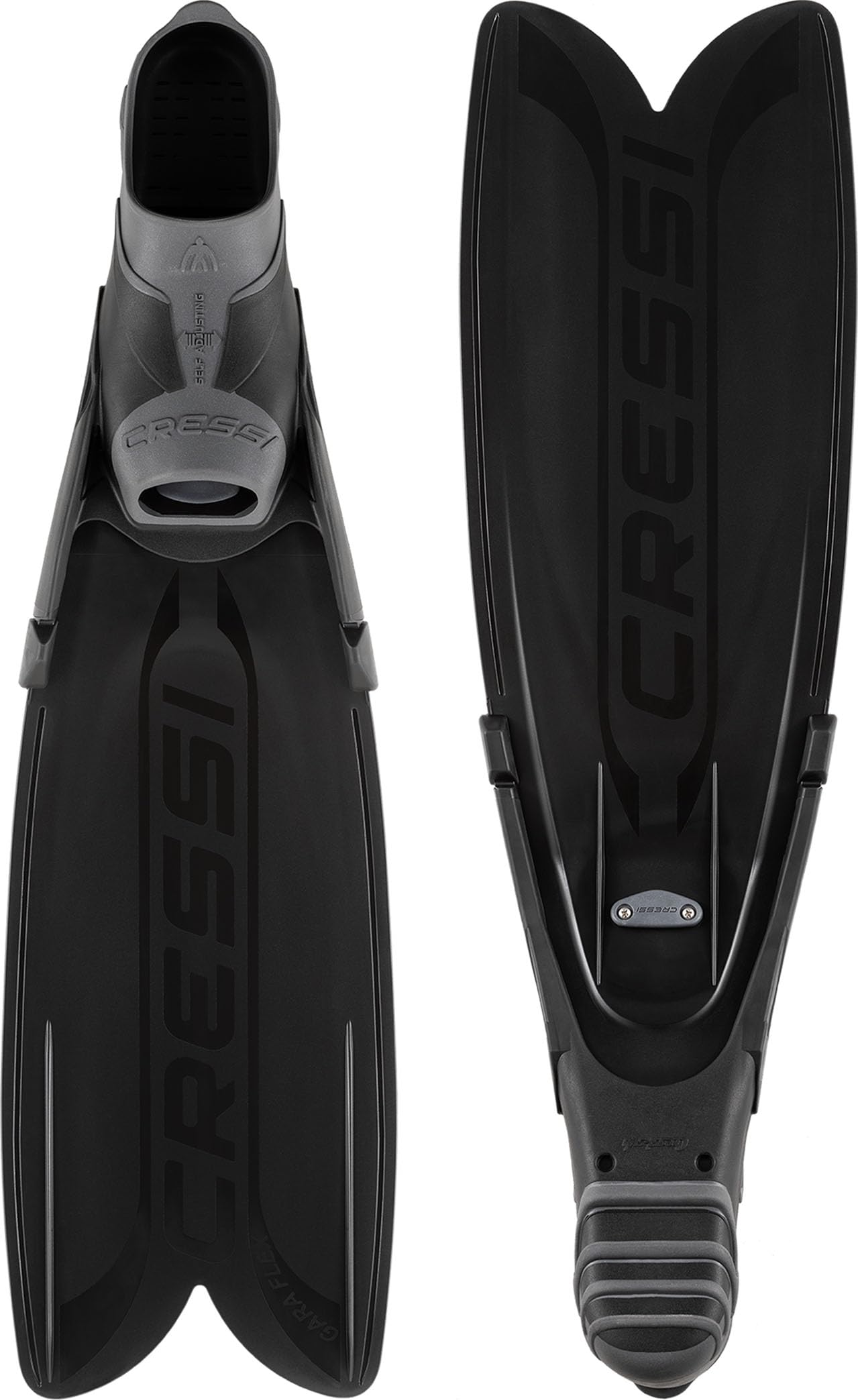 CRESSI Gara Turbo Flex Fins Black 44/45 - Unisex Lightweight Reactive High Performance Fins Gara System with Interchangeable Blades for Diving, Apnea,