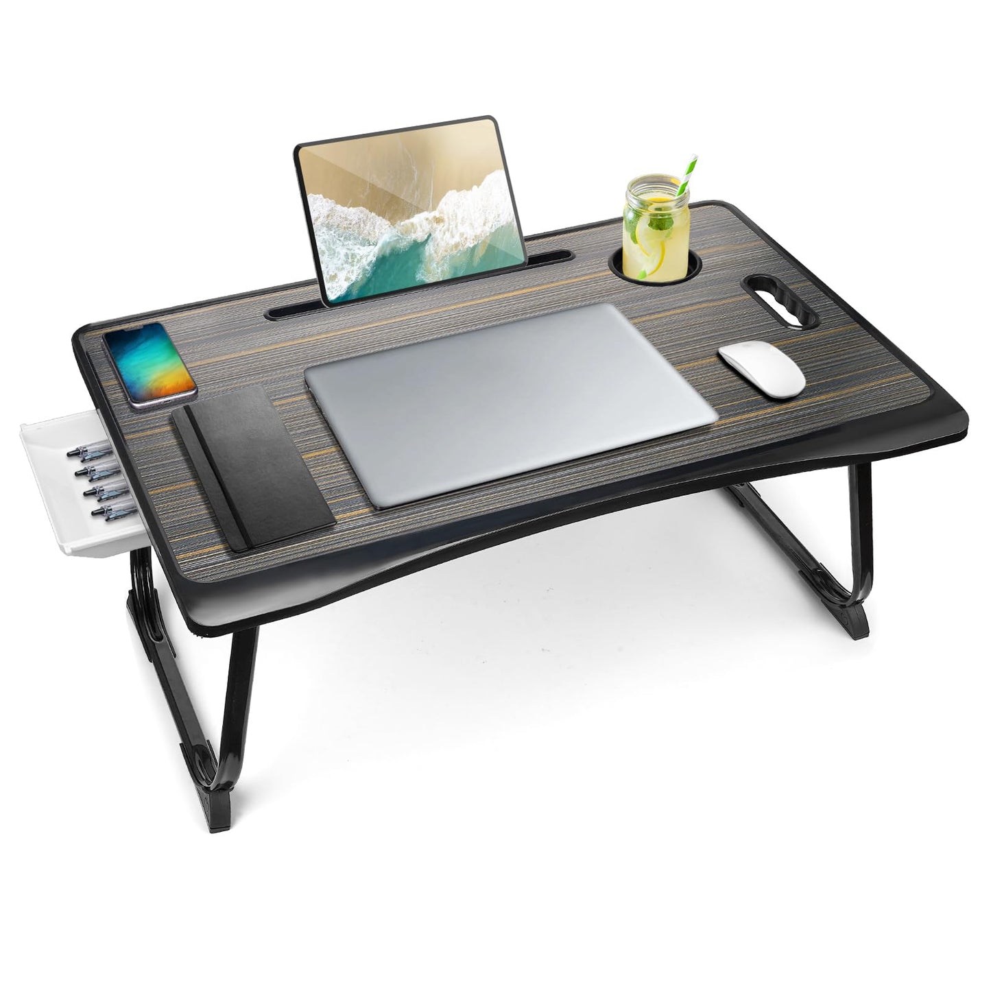 Amaredom Lap Desk, Foldable Bed Desk for Laptop, 60cm x40 cm - Black