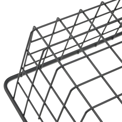 KEILEOHO 2 PCS 36 x 29 x 15.5cm Wire Storage Baskets, Large Black Metal Wire Baskets with Handles