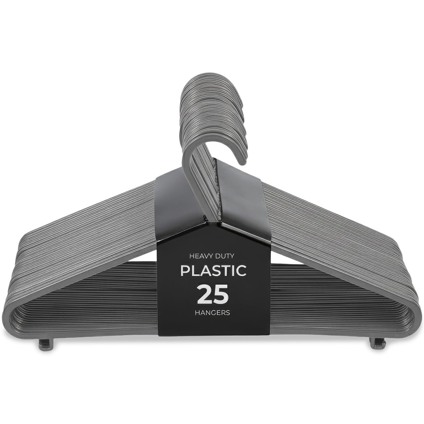 Roe Tenpo Coat Hangers, Grey | Adult Plastic Clothes Hangers for Clothes | Durable & Lightweight | Non-Slip, Space-Saving Design for Shirts, Jackets