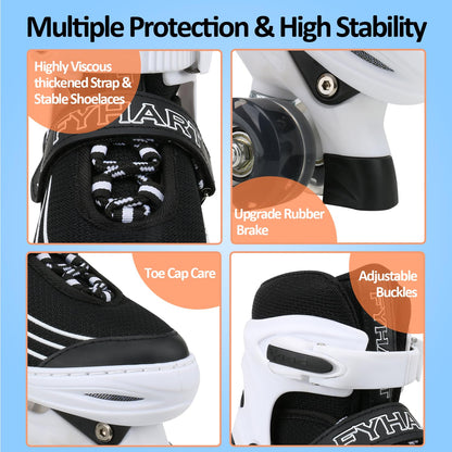 Kids Roller Skates for Girls Boys Adjustable Roller Skates with Light Up Wheels, Fun Illuminating for Girls Boys, Suitable for Both Indoor and Outdoor