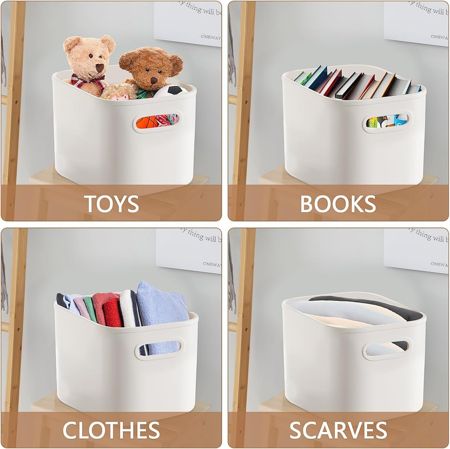 PQHIQ 8 Pack Plastic Storage Bins with Lids for Pantry Bathroom Office