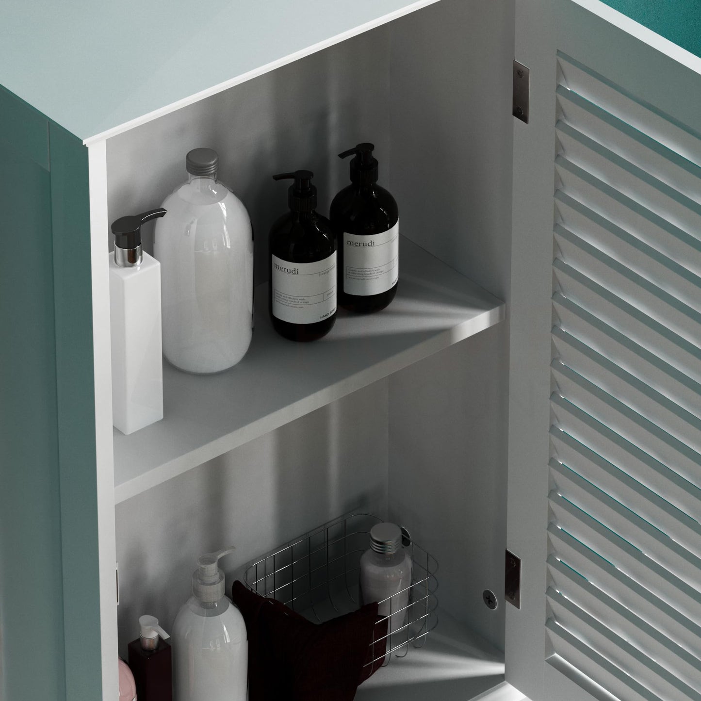 Bath Vida Bathroom Cabinet Single Door Shutter Wall Mounted Storage, White