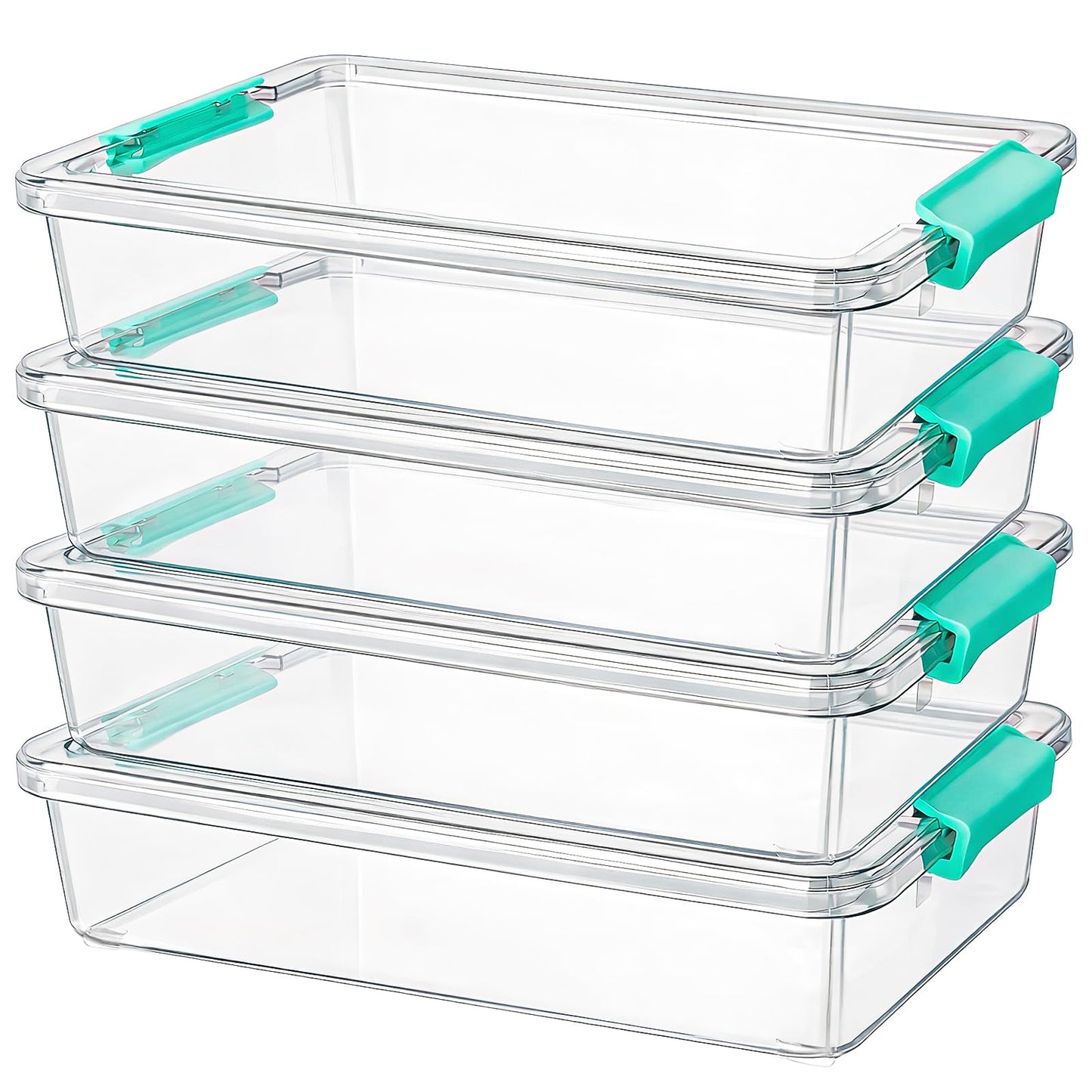 MSYU 4 Pack Plastic Storage Bins with Lids, 5.7 L Clear Sensory Bins, Arts Crafts Organizers and Storage