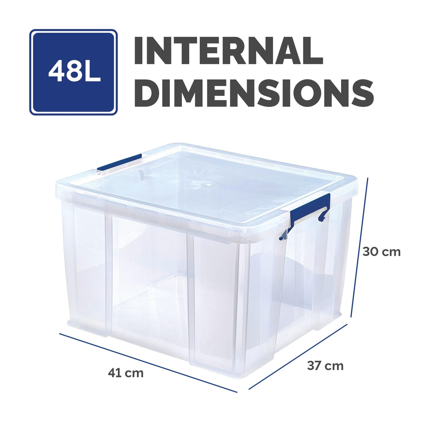 Bankers Box 48L Plastic Storage Boxes with Lids. ProStore Super Strong Stackable Plastic Storage Boxes (30 x 41 x 37 cm), Made in the UK, Clear