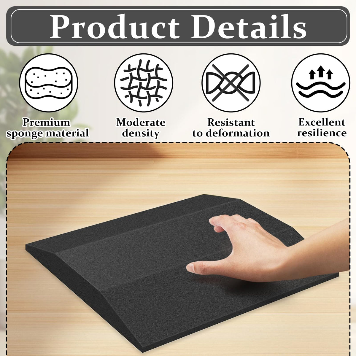 Cumnvulnt 2 Pcs Sofa Cushion Support, High Density Sponge Sofa Support Boards, 56 x 56cm for Sagging Seat, Sofas Foam Cushions Replacement