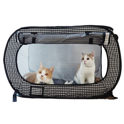Necoichi Portable Stress Free Cat Cage, 1.32 kg, Black