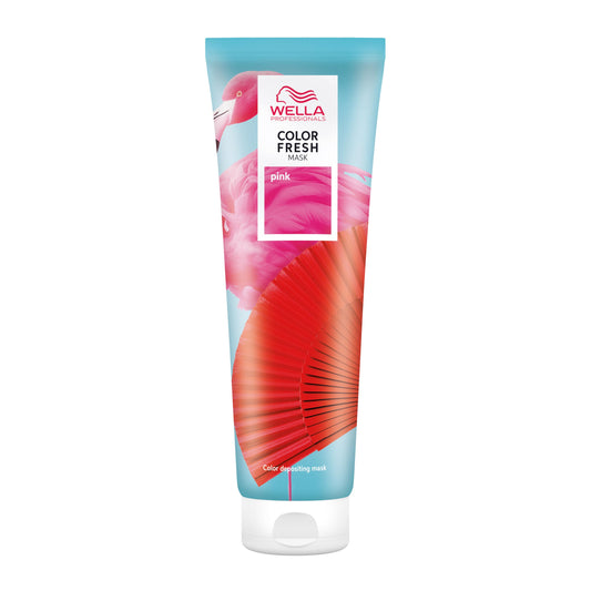 Wella Professionals Pink Color Fresh Mask - Colour Depositing Hair Mask & Home Hair Gloss Treatment - Bright Pink Temporary Hair Dye with Avacado Oil
