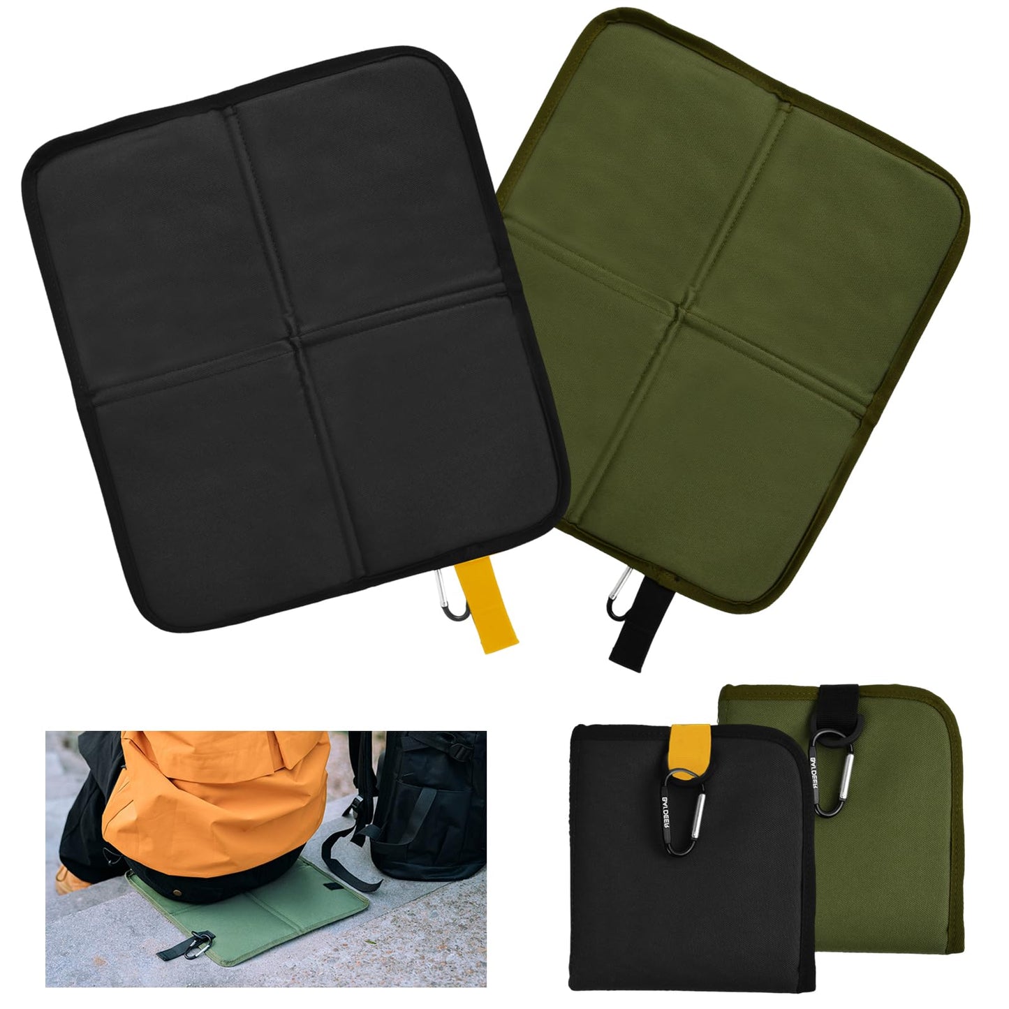 2 Pack Folding Seat Mat, Foldable Oxford Cloth Seat Pad, Waterproof & Insulated Camping Foam Sit Mat