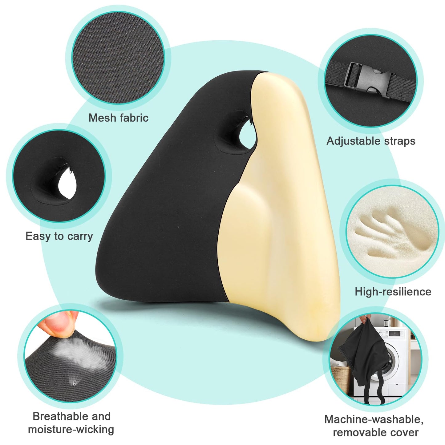 RaMokey Lumbar Support Cushion for Lower Back Pain Relief
