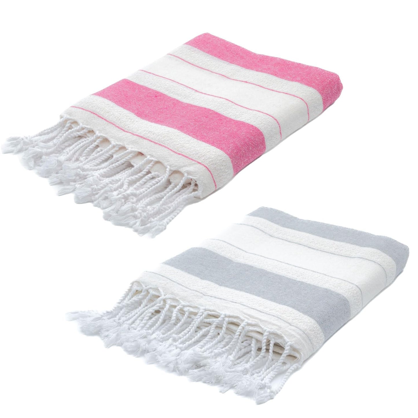 BERCA HOME 2 Pack Ephesus Turkish Beach Towel – Lightweight, Quick Dry, Sand Free – 100% Cotton Peshtemal Hammam & Bath Towel – 90x190 cm