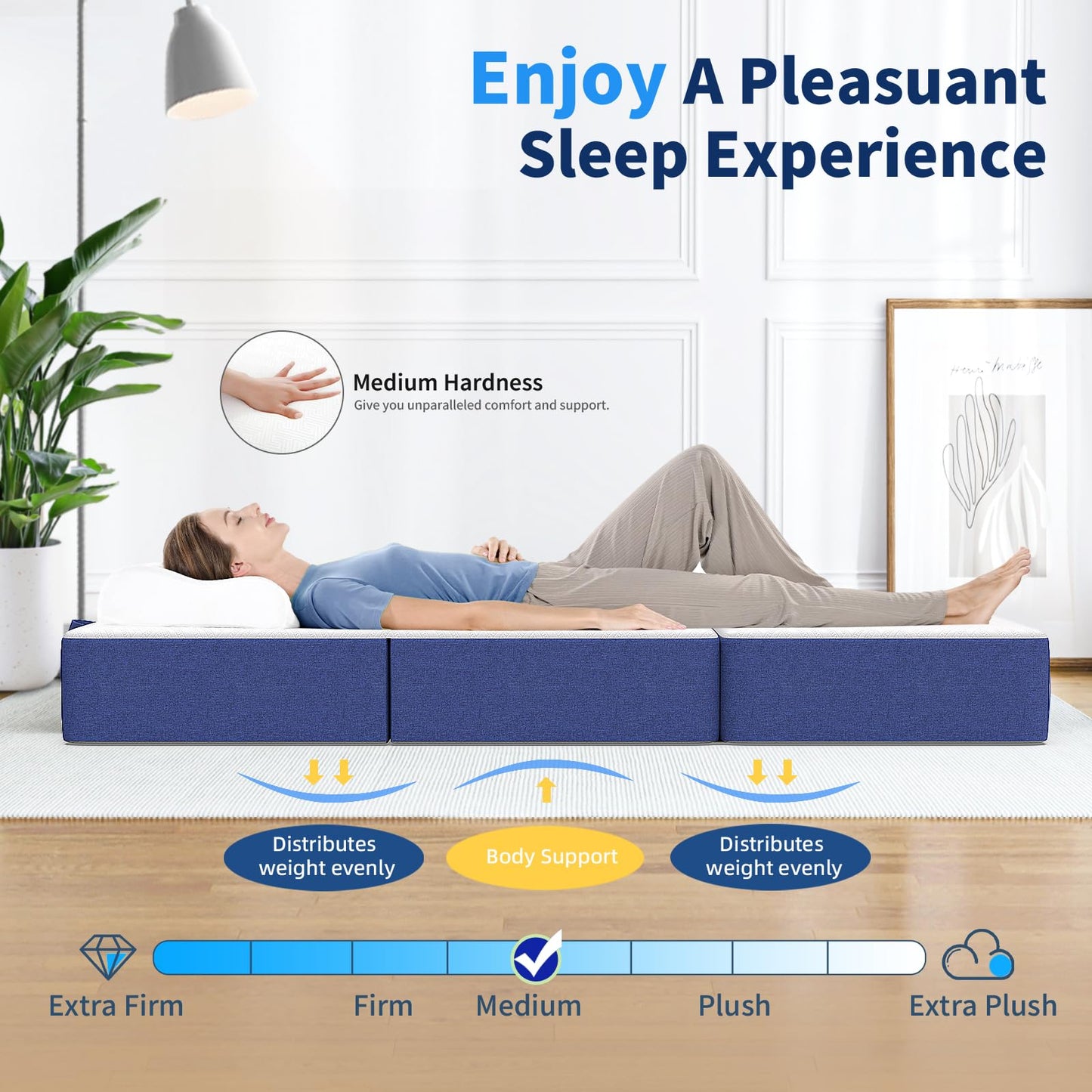 Doubleslee Folding Small Double Mattresses 4ft, 6 Inch Height 120x190x15cm