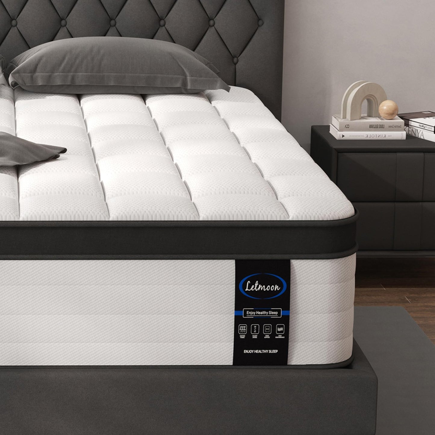 LETMOON 3FT Single Mattress, 25cm Pocket Sprung & Memory Foam Hybrid Bed