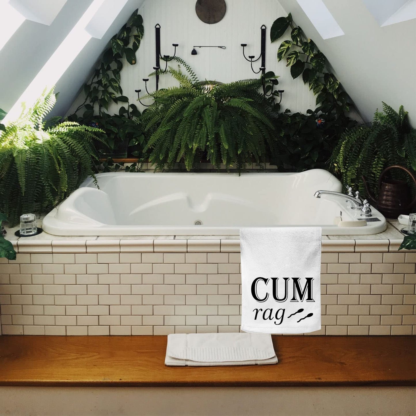 Funny Cum Rag Wash Towel Adult Humour Joke Gag Gift for Boyfriend Husband (Cum Rag EU)