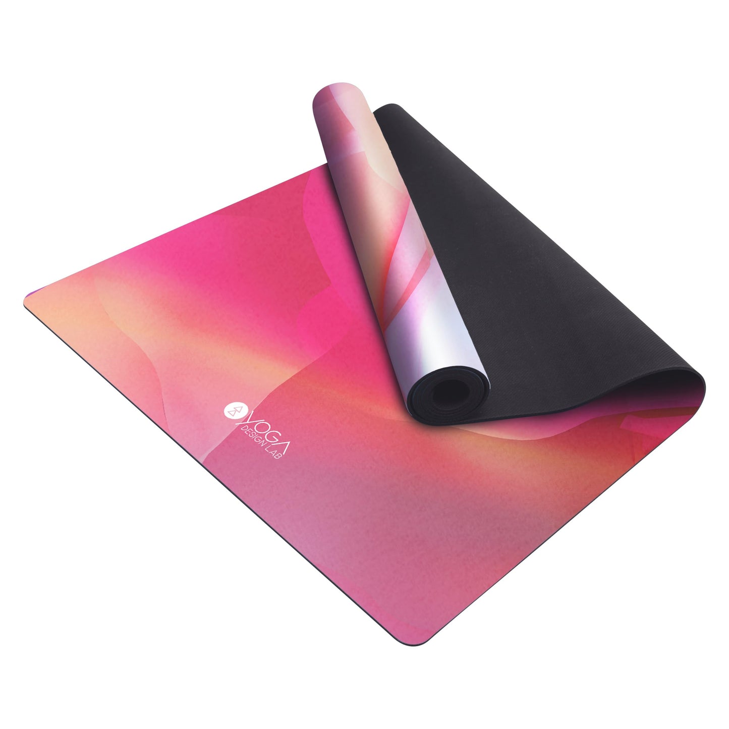 YOGA DESIGN LAB | The Combo Yoga Mat |Lightweight, Foldable, Eco Luxury | Ideal for Hot Yoga, Bikram, Pilates, Barre, Sweat | 1.5mm Thick | Includes